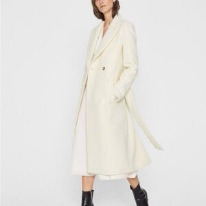 Club Monaco Cream Belted Coat